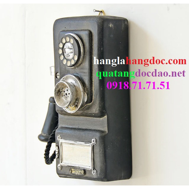 Mô hình điện thoại cổ treo tường quay số, phong cách cổ điển &amp; sang trọng (mẫu số 2)