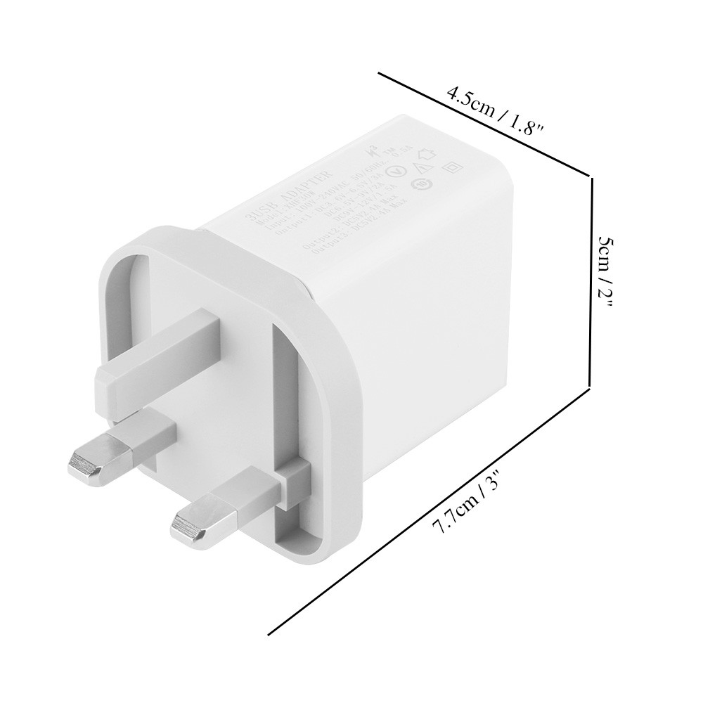 Củ Sạc Nhanh 3 Cổng Usb 3.0 Cho Samsung Galaxy S6 Htc M9 Nexus 6 Lg G4