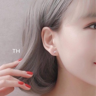 Bông tai nụ vuông chuẩn bạc ta