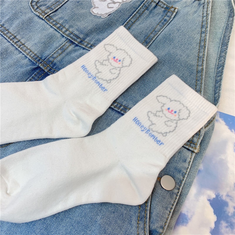 Vớ Cotton Cổ Trung In Họa Tiết Hoạt Hình Phong Cách Lolita Nhật Bản Dễ Thương Thời Trang Cho Nữ