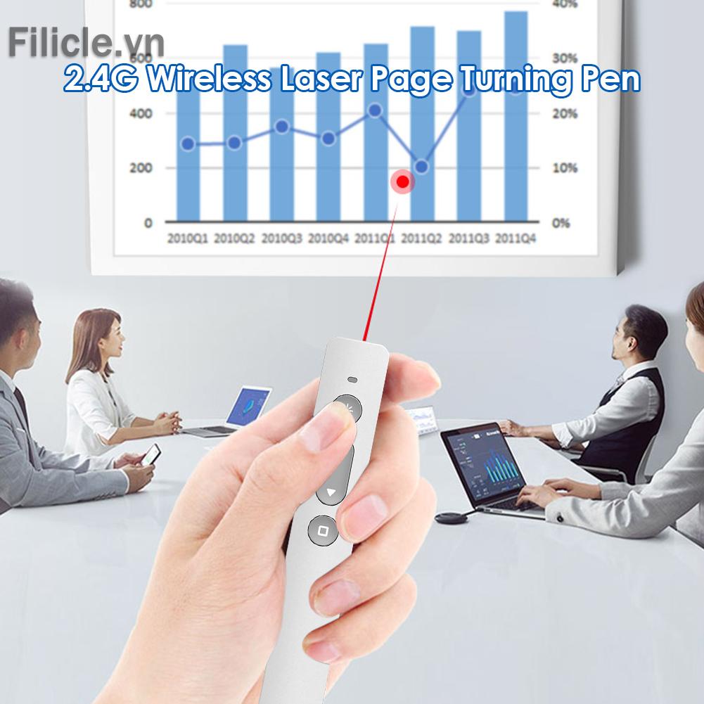 Bút chỉ điểm không dây FILICLE 2.4GHz có thể trượt để sạc bằng cổng USB tiện dụng
