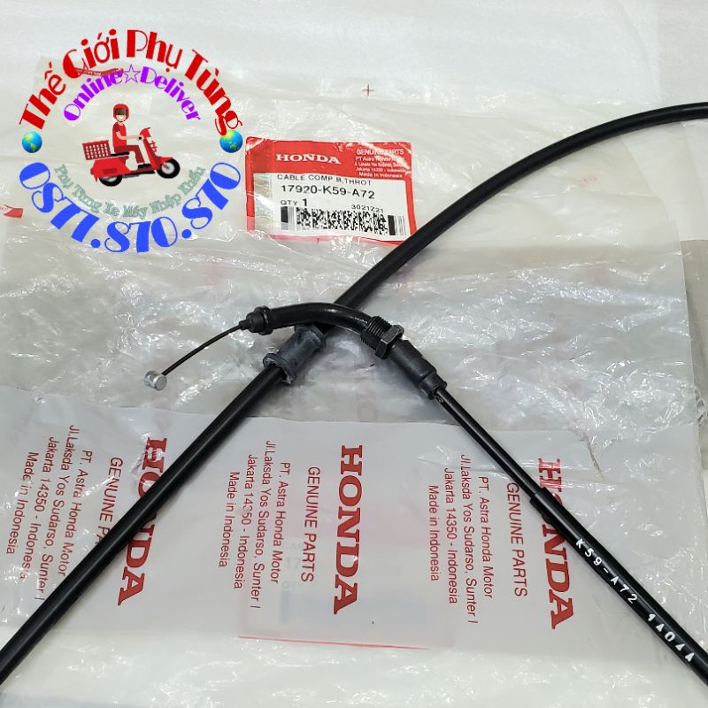 Dây ga hồi Vario, Click 150 zin mới - 17920-K59-A72