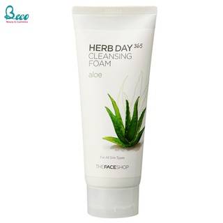 Sữa Rửa Mặt Lô Hội Herb Day 365 Cleansing Foam Aloe 170ml