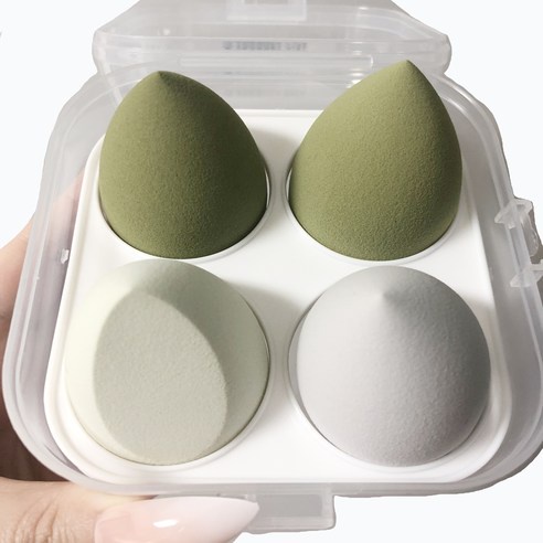 Set 4 mút trang điểm giọt nước đa năng tiện dụng K-Beauty City kèm hộp đựng