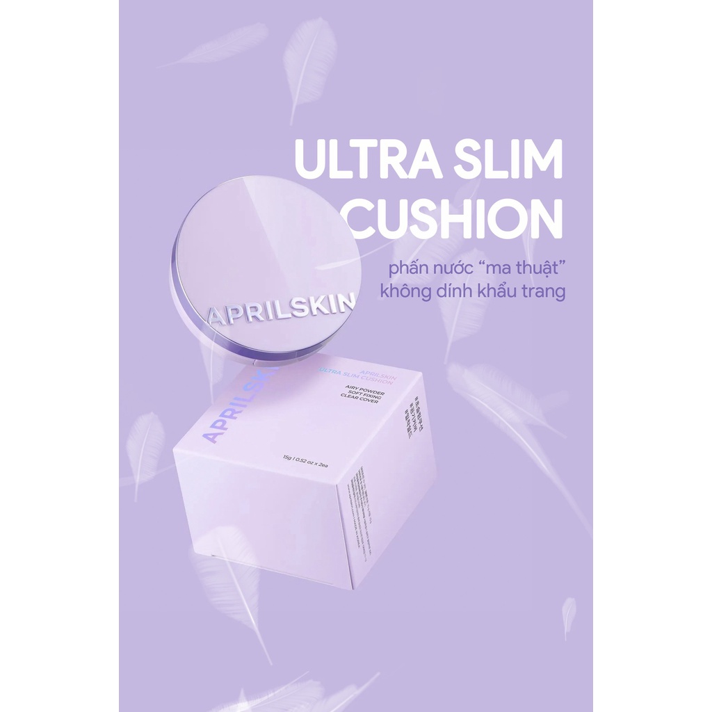 [Tặng kèm lõi] Phấn Nước Lâu Trôi, Mịn Lì, Che Phủ Hiệu Quả Aprilskin Ultra Slim Cushion 15gx2