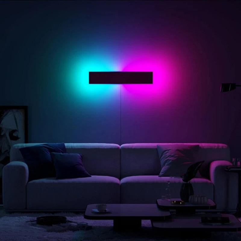 Đèn Led Wall RGB treo tường trang trí phòng ngủ phòng khách phòng làm việc GlowUp L06 quản lý qua app điện thoại