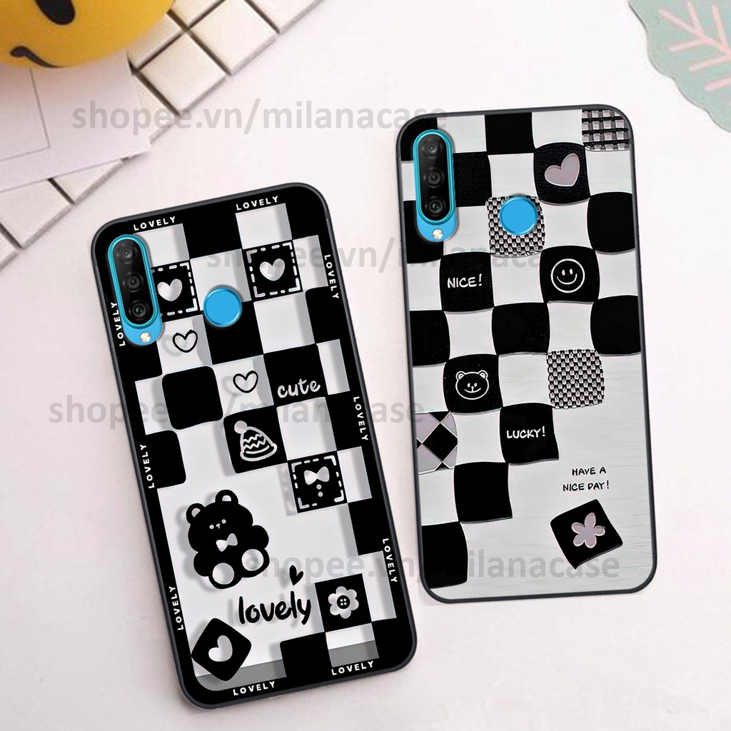 Ốp Huawei Nova 4e / P30 Lite in hình caro trái tim siêu đẹp, siêu nét đầy phong cách cá tính