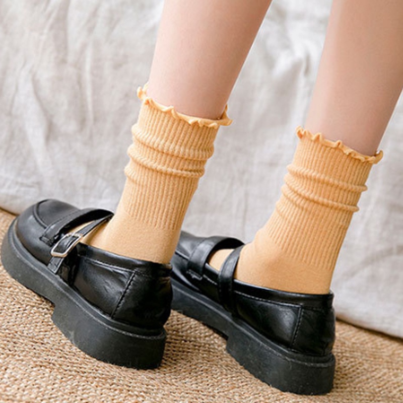 【HÀNG MỚI VỀ】Tất bèo nhún cổ cao nhiều màu phong cách Hàn Quốc cổ điển cho nữ ZOE YKT