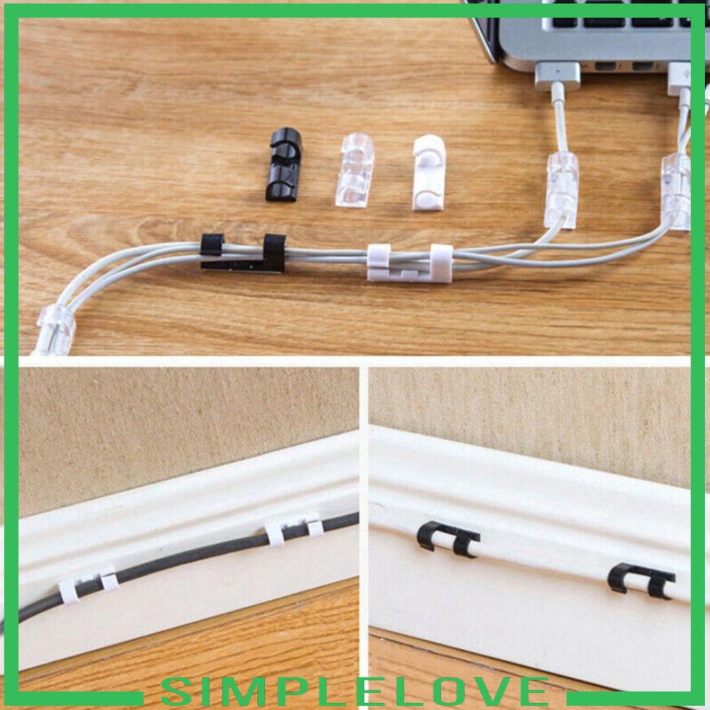 Set 20 KẹP NhựA Tự DíNh Giữ Dây CáP TiệN DụNg