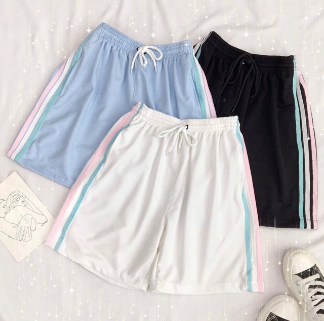 QUẦN ĐÙI 3 SỌC CẦU VỒNG CỰC XINH ❤️Short thun Rainbow siêu CUTE