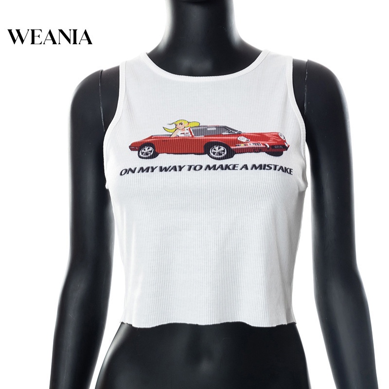 Áo Tank Top Hoạ Tiết In Thiết Kế Đơn Giản Hợp Thời Trang