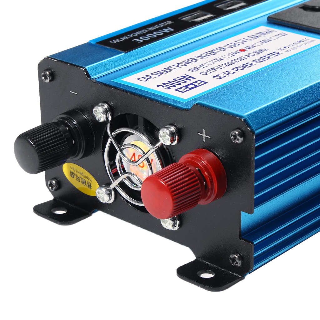 Bộ Chuyển Đổi Điện Năng Lượng Mặt Trời 3000W DC 12V 24V 48V Sang AC 220V 4USB