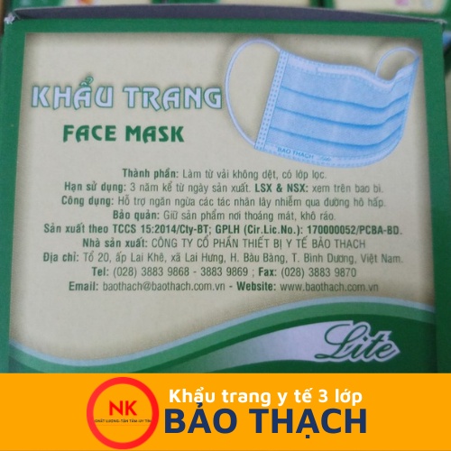 Khẩu trang y tế 3 lớp Bảo Thạch
