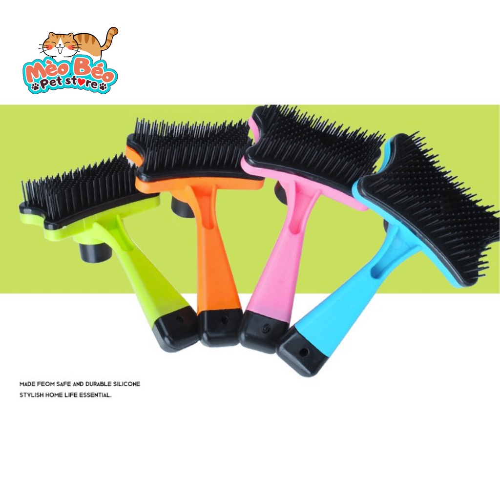 Lược chải lông chó mèo có nút bấm lấy lông - dành cho chó mèo lông dài, poodle..