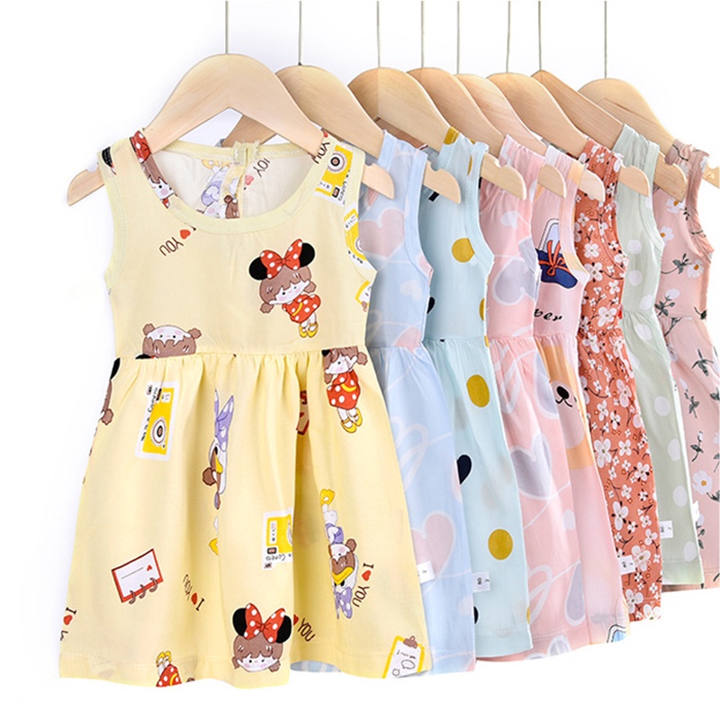 Đầm Công Chúa Không Tay Thời Trang Dự Tiệc Cho Bé Gái 1-7 Tuổi