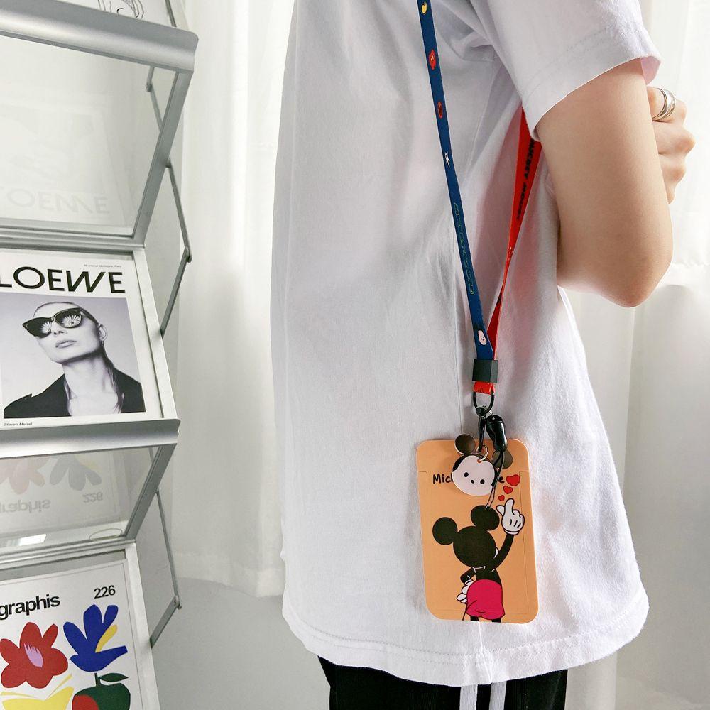 Ví Đựng Thẻ ID / Thẻ Tín Dụng In Hình Chuột Mickey Có Dây Đeo