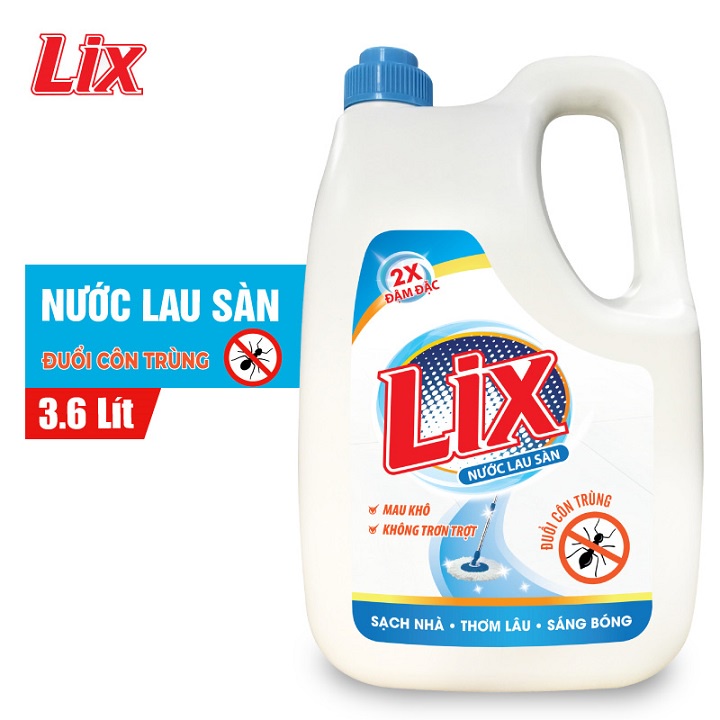 Nước lau sàn Lix đuổi côn trùng 3.6 lít LD360 an toàn thơm ngát
