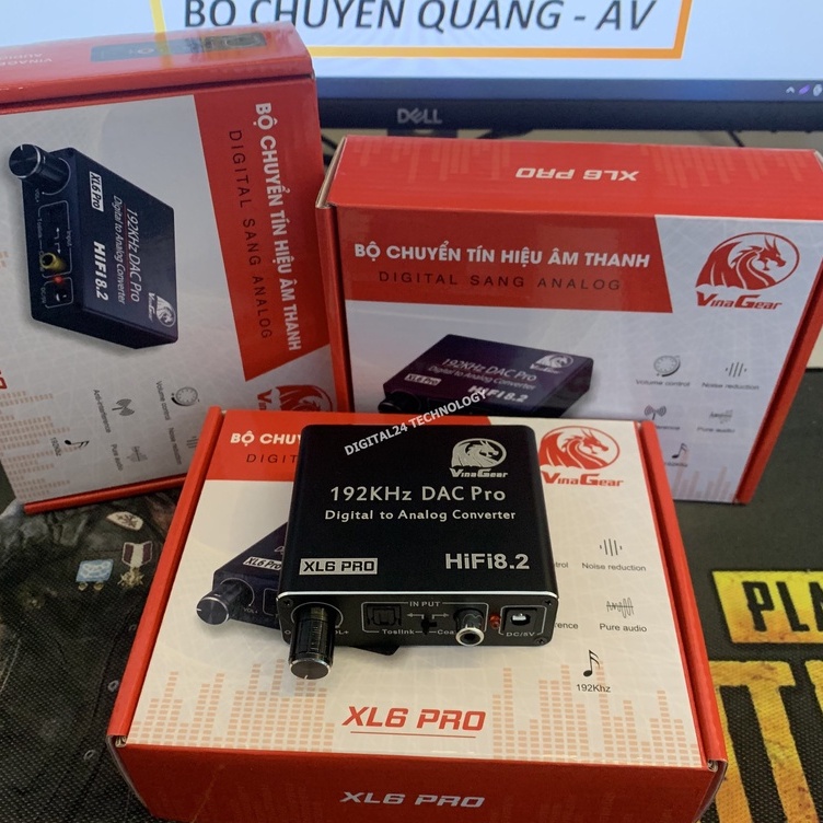 Bộ Chuyển Đổi Âm Thanh Quang Vinagear XL6 PRO - Digital To Analog DAC , Kèm Dây Quang 4mm