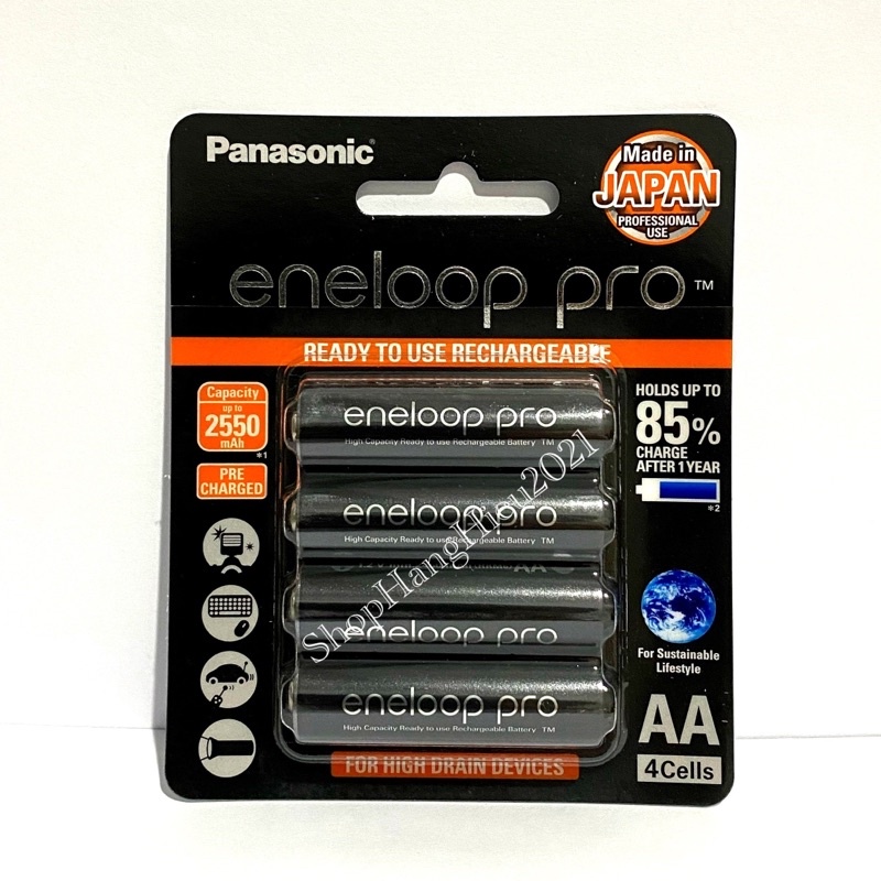 Pin Sạc AA Panasonic Eneloop Pro  Hàng Chính Hãng Vỉ 4 Viên Made in Japan không chính hãng hoàn tiền 200%