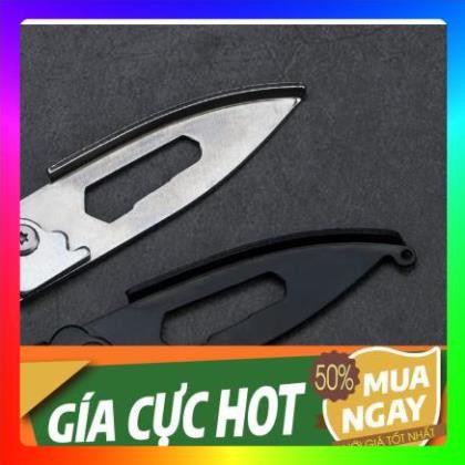 Móc Khóa Dao Thép Không Gỉ - Màu Đen Sơn Tĩnh Điện - Bạc Basic
