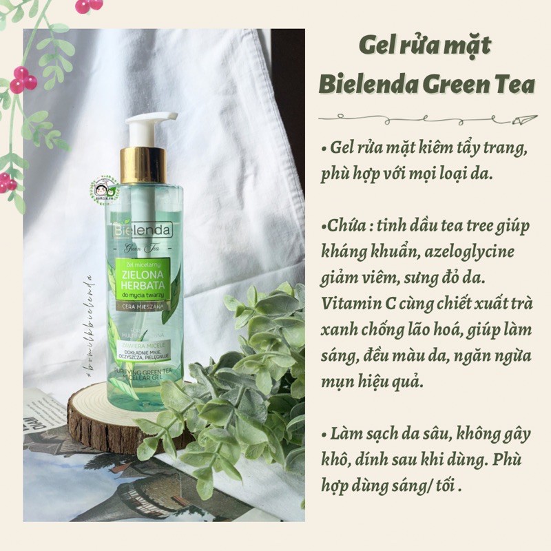 Gel rửa mặt Trà Xanh Bielenda Herbal Green tea - làm sạch, sáng da