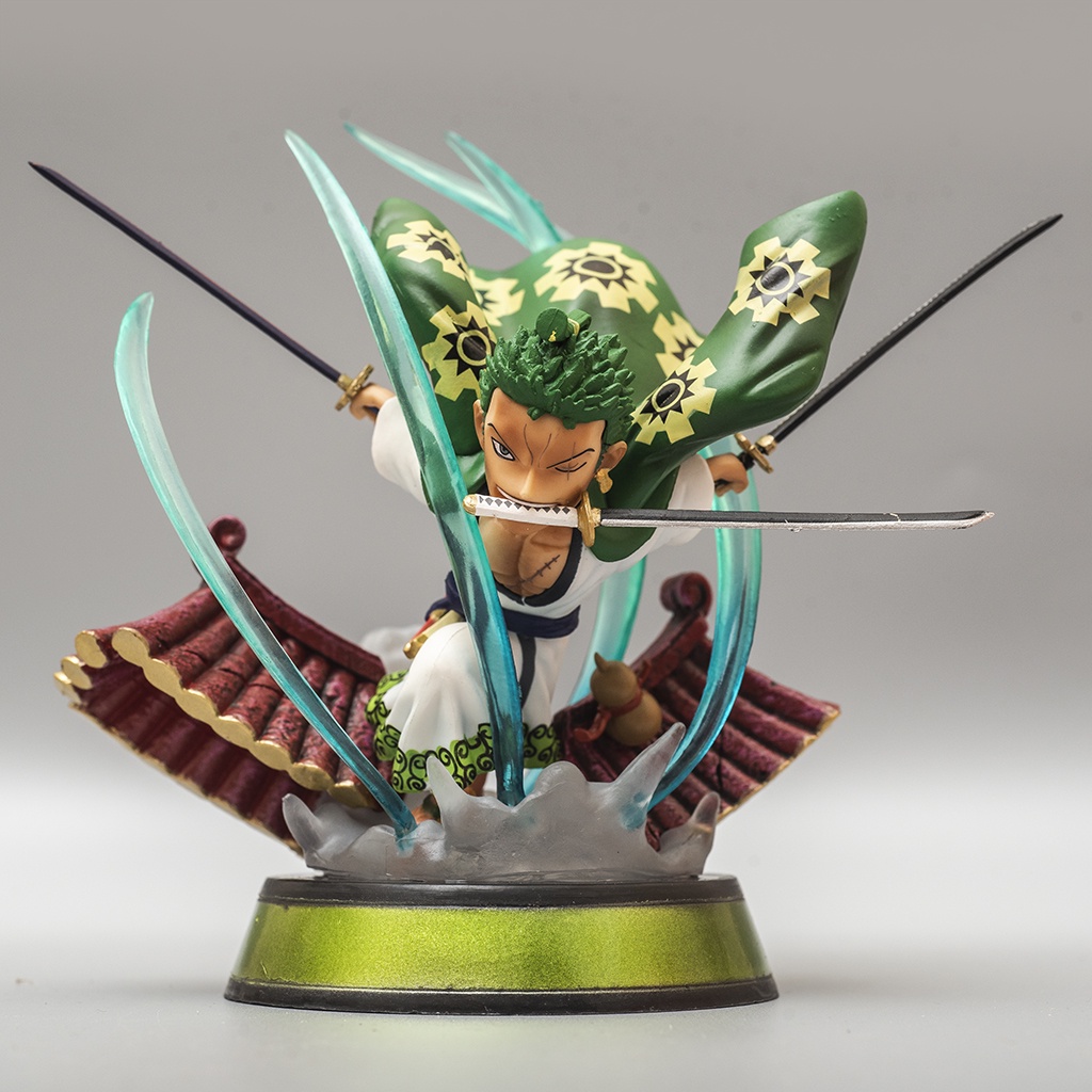 Mô hình One Piece Zoro Wano trên mái miniver cao 13cm Mô hình trang trí Zoro wano Haki Shop
