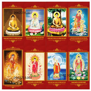 Tranh Phật Giáo treo tường 30x60cm bằng vải phủ bóng cao cấp dày dặn