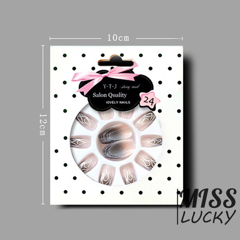 ❤Set 24 Móng Tay Giả Trang Trí Nghệ Thuật