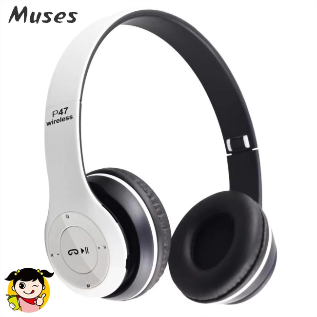 Tai Nghe Bluetooth Không Dây P47 Có Thể Gập Lại Kèm Mic Tương Thích Với Điện Thoại Di Động Xiaomi Iphone Sumsamg