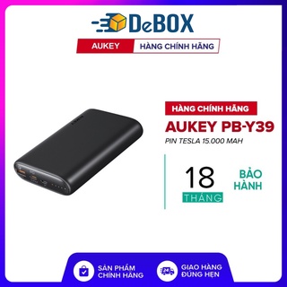 【Giao hàng nhanh】Pin Sạc dự phòng AUKEY PB-Y39 15000 mAh Lõi Pin Tesla, Sạc Nhanh Q.C 3.0 PD 18W - Chính hãng