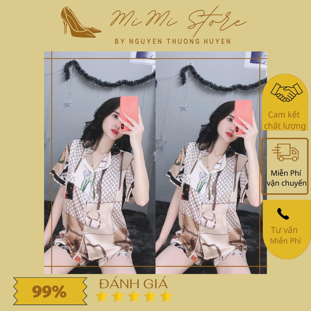 Bộ lụa satin cao cấp mặc nhà nữ chính hãng The Jume
