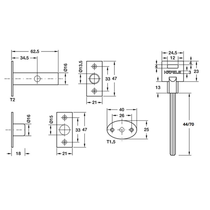 Chốt an toàn 45mm HAFELE 911.62.389 chính hãng