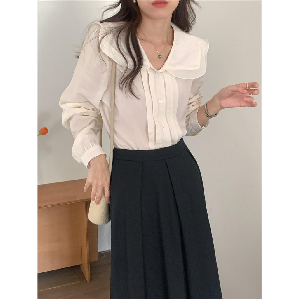 Áo Sơ Mi Dài Tay Cổ Xếp Ly Tinh Tế 54272