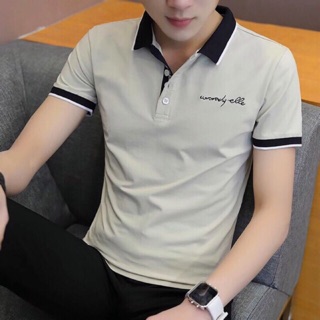 ÁO THUN NAM TAY NGẮN CỔ BẼ BÂU