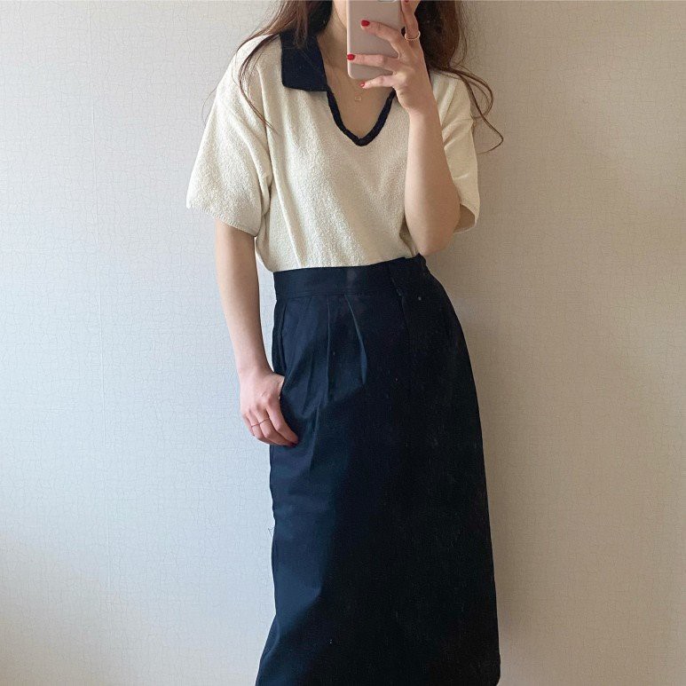 Áo Sweater Tay Ngắn Cổ Polo Phong Cách Hàn Quốc | BigBuy360 - bigbuy360.vn