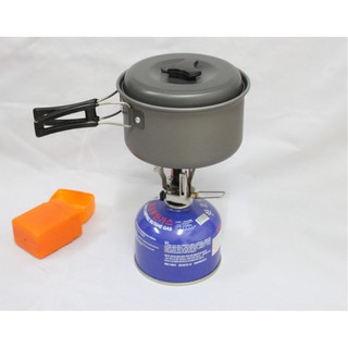Bếp gas dã ngoại loại gấp gọn dùng với bình gas lùn - đồ EDC nhét gọn trong bao thuốc lá (không kèm bình gas)