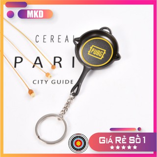 Móc Khóa Chảo XÁM Hồng Tâm PUBG - Màu Xám Hiện Đại kim loại cao cấp (Game Pubg)