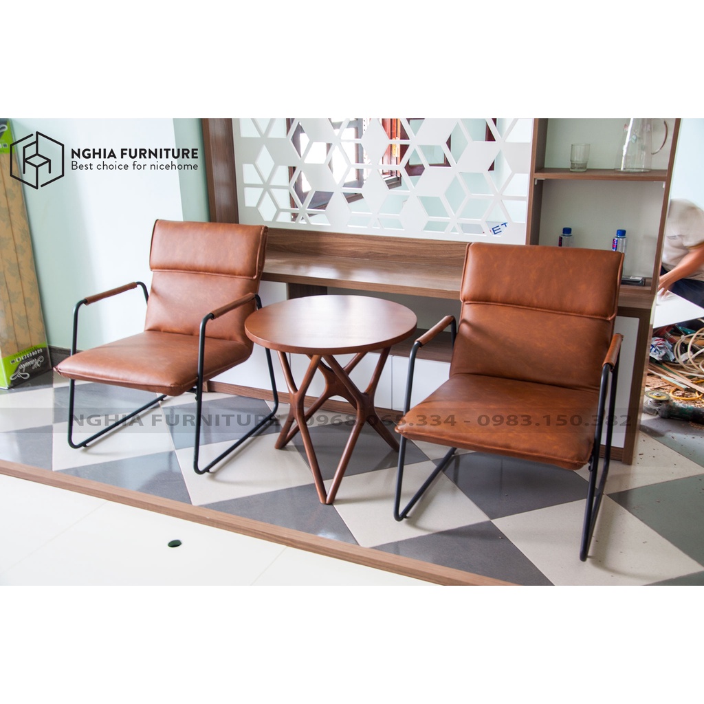 Ghế Đọc Sách Thư Giãn NF1 Chân Sắt Đẹp - Gọn  - Armchair NF1 NGHIAFURNITURE