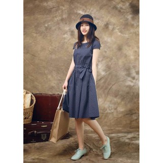 ĐẦM DENIM CHẤM BI - HF1735