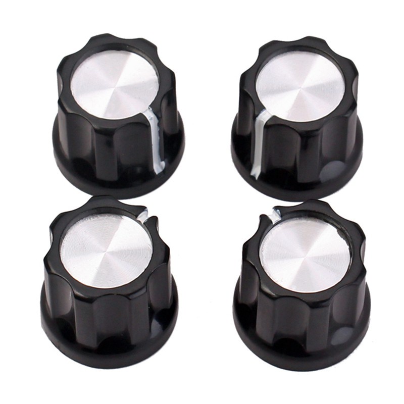 10Pcs Black Potentiometer Control Knob Volume Electric Guitar Bass