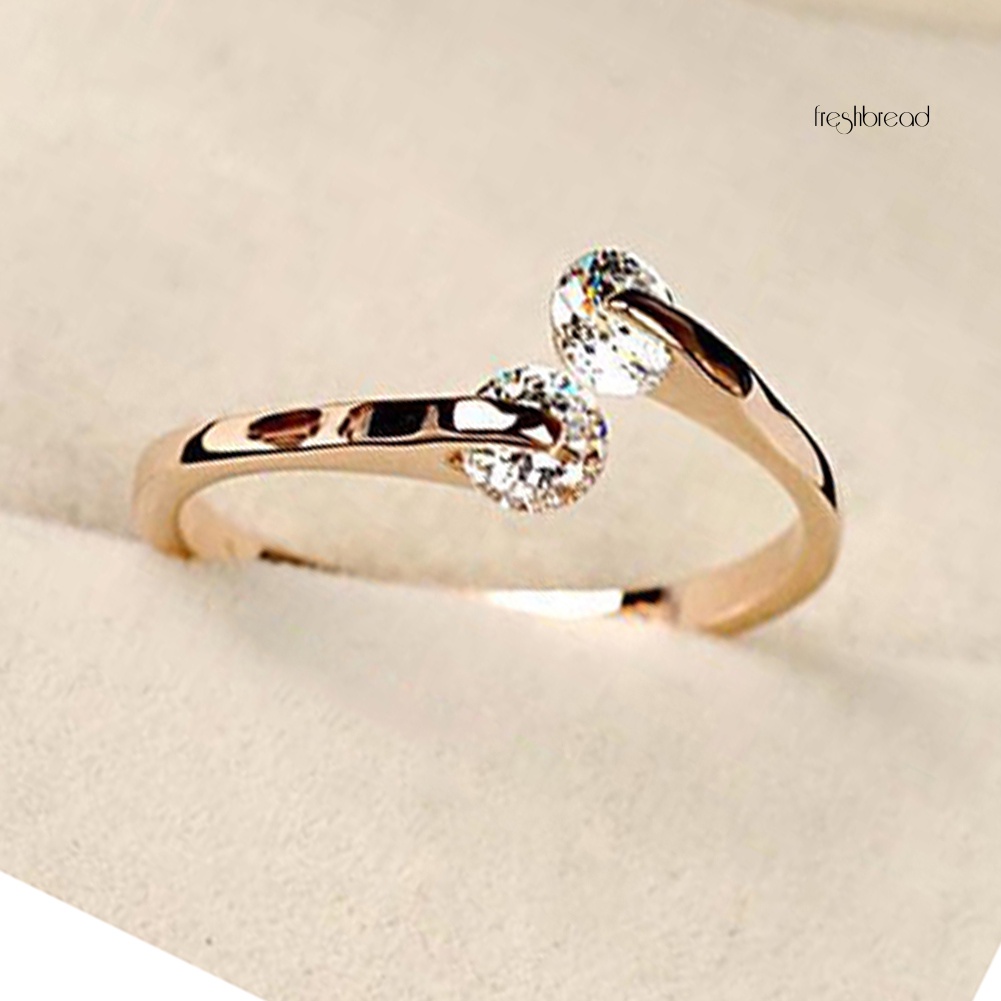 Nhẫn Hở Hai Đầu Đính Đá Zircon Lấp Lánh Thời Trang Có Thể Điều Chỉnh Cho Nữ