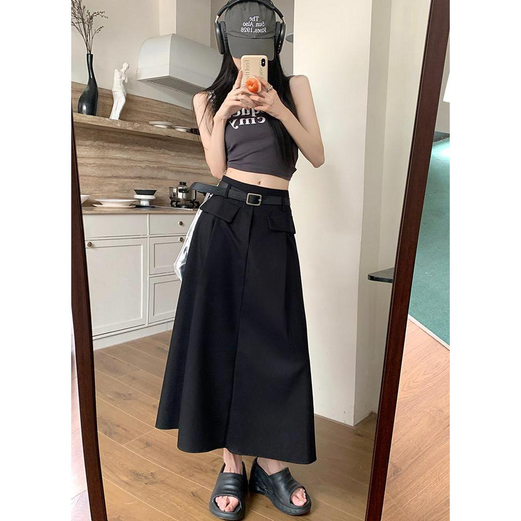 Chân Váy Chữ a Lưng Cao Dáng Dài Kèm Thắt Lưng Phong Cách Thời Trang Mùa Hè Hàng Mới 65112