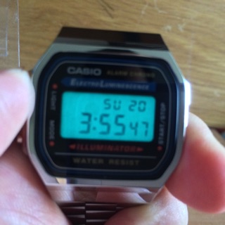 ĐỒNG HỒ CASIO A168 CHÍNH HÃNG ĐÈN NỀN MÀU XANH