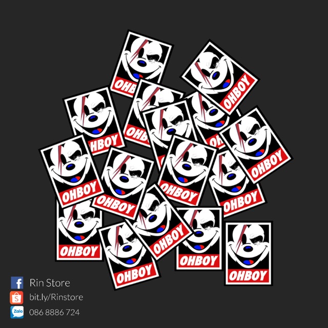 STICKER OH BOY CÁ TÍNH SIÊU CHẤT DÁN TRANG TRÍ ĐT LAPTOP VALI TƯỜNG TỦ KỆ MŨ BẢO HIỂM XE MÁY NOTEBOOK