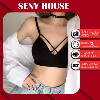 Áo Lót Bra Cotton Dây Đan Chéo Ngực Và Lưng Sexy, Áo ngực Bra Seny