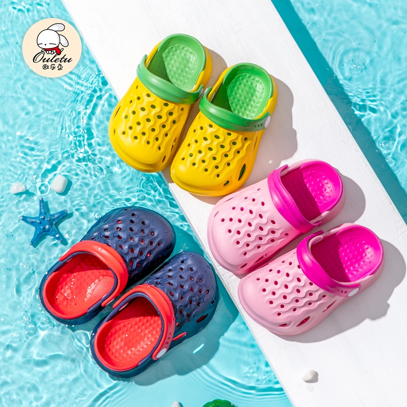 Dép Sandal Đục Lỗ Chống Trượt Thời Trang Đi Biển Mùa Hè Cho Bé