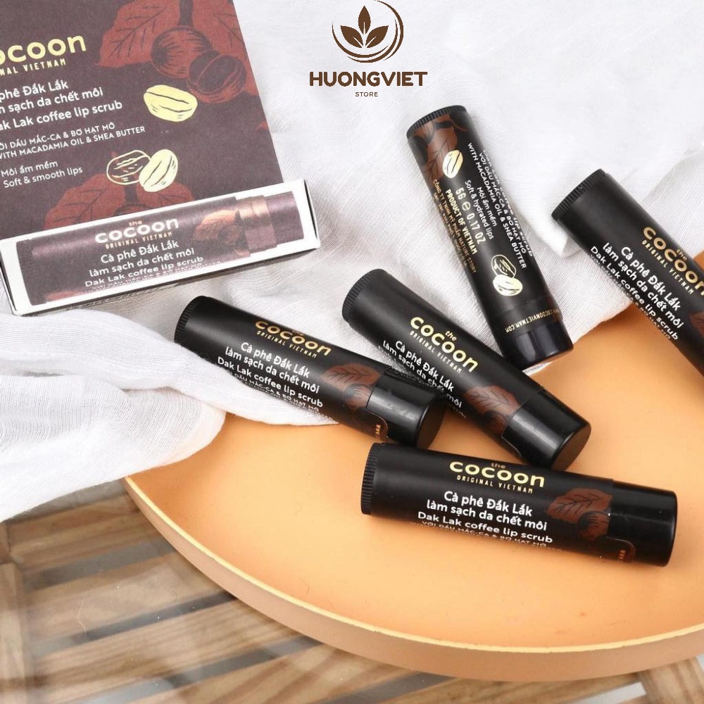 Son Tẩy Tế Bào Chết Cho Môi Cocoon Việt Nam Chính Hãng 5gr Cà Phê Organic Loại Bỏ Da Chết Giúp Môi Căng Bóng Mịn Màng
