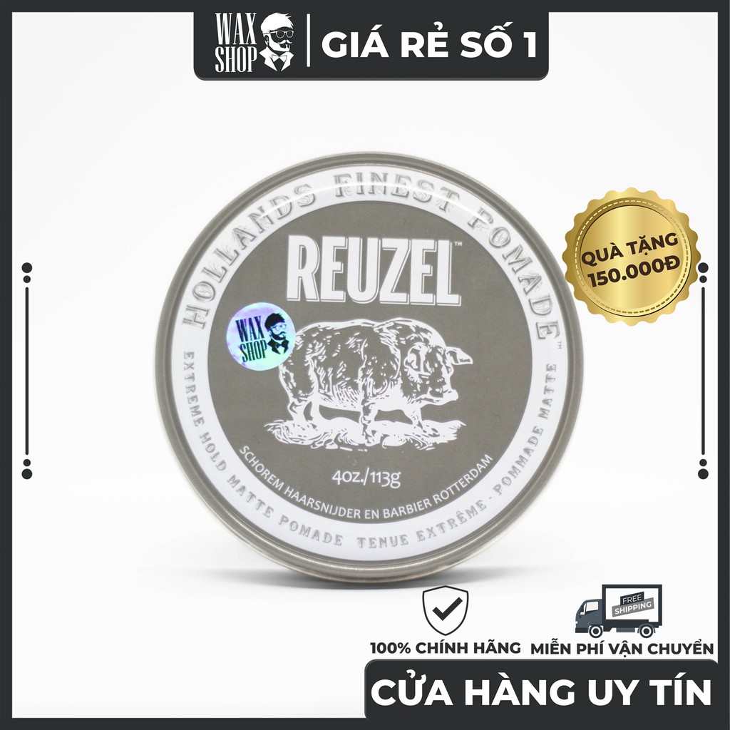 Sáp Vuốt Tóc Reuzel Extreme Hold Matte Pomade 113g⚡[Chính Hãng]⚡Siêu Thơm, Giữ Nếp Tốt, Tặng Kèm Pre-Styling Oil và Lược