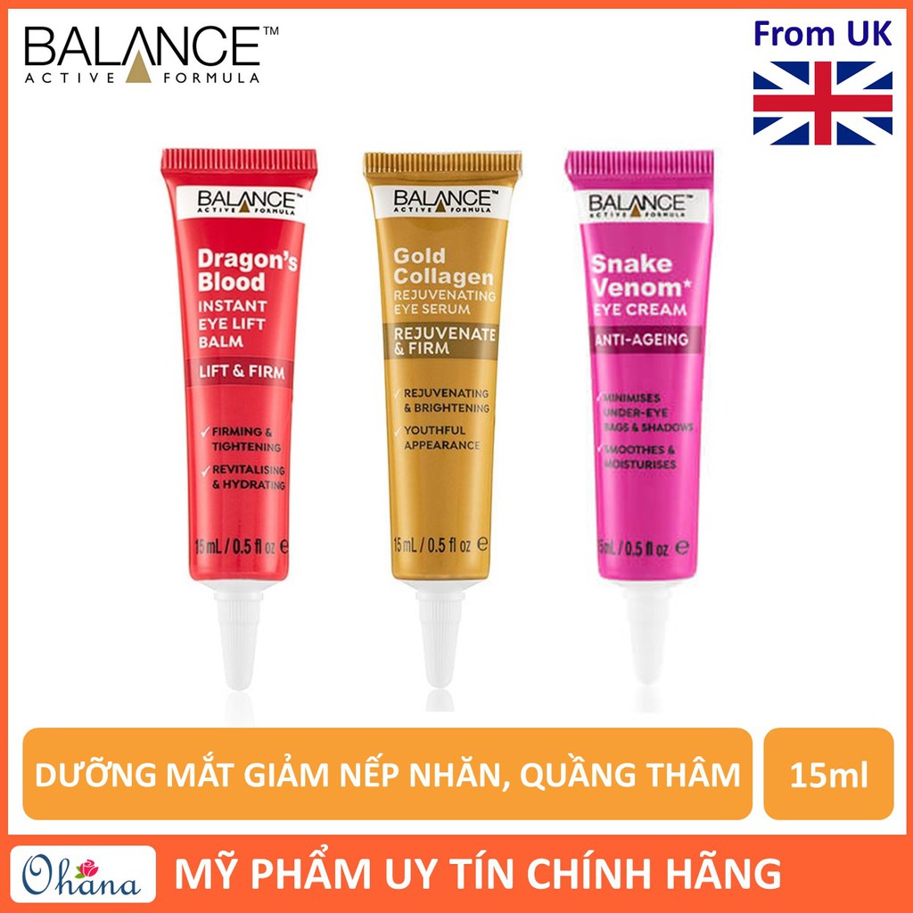 Tinh chất Dưỡng Mắt Balance Active Formula 15ml (Snake Vemon/Collagen/Dragon Blood)