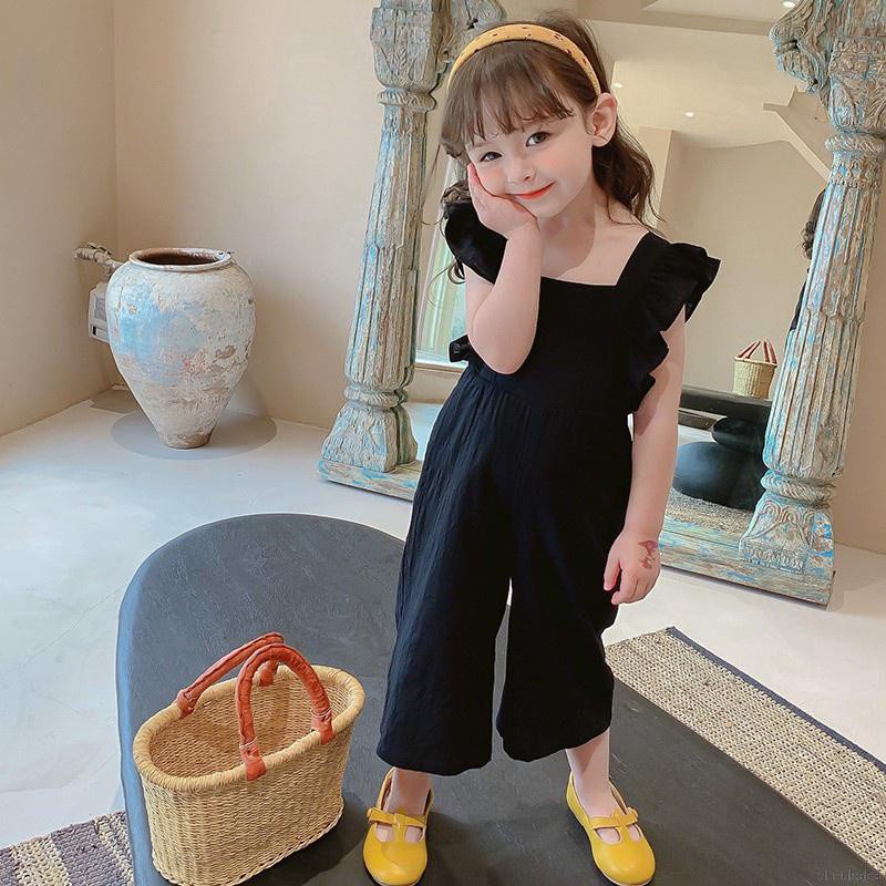 Áo liền quần kiểu sát nách ống rộng hở lưng thời trang phong cách Hàn Quốc dành cho bé gái